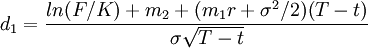 d_1=\frac{ln(F/K)+m_2+(m_1 r+\sigma^2/2)(T-t)}{\sigma\sqrt{T-t}}